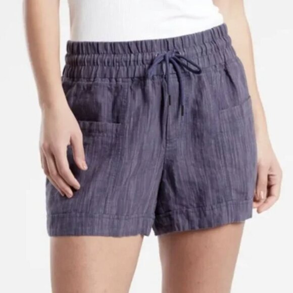 Athleta Cabo Linen 4" Short Women's Sz 4 Chambray Blue - Picture 1 of 10